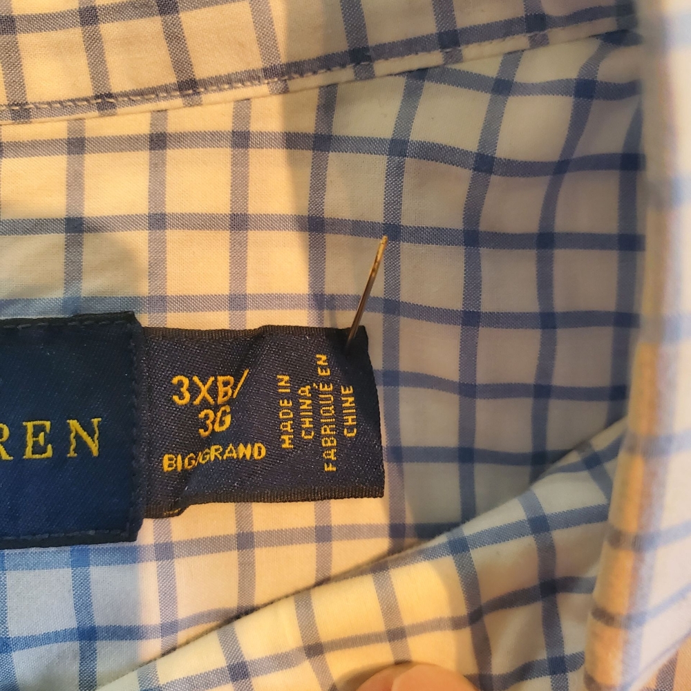 Ralph Lauren Blue and White Casual Button Down Shirt